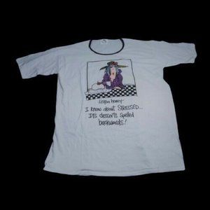 Listen Honey Stressed Spelled Backwards Desserts OSF 1991 Night Sleepwear Shirt